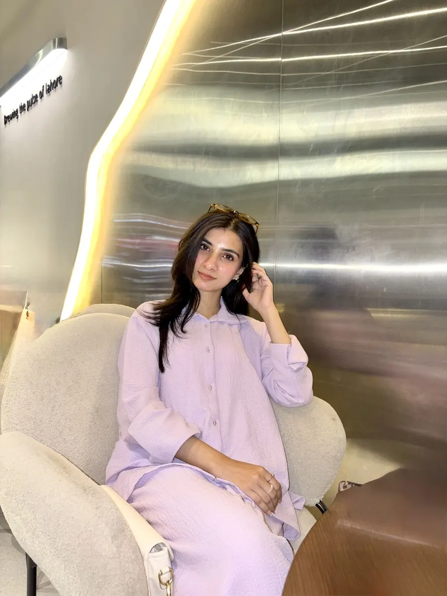 Ateeqa in a lilac linen set
